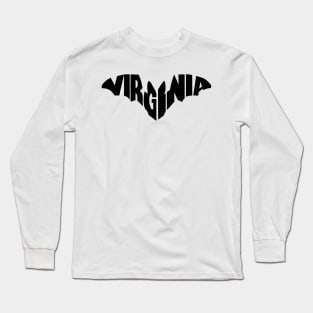 Virginia Big Eared Bat - with text Long Sleeve T-Shirt